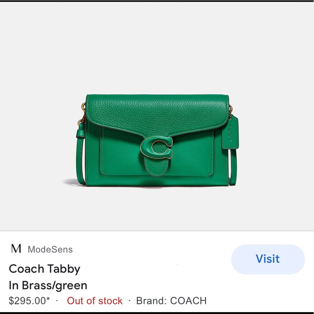 NWT Green Coach Tabby Crossbody - Picture 6 of 9